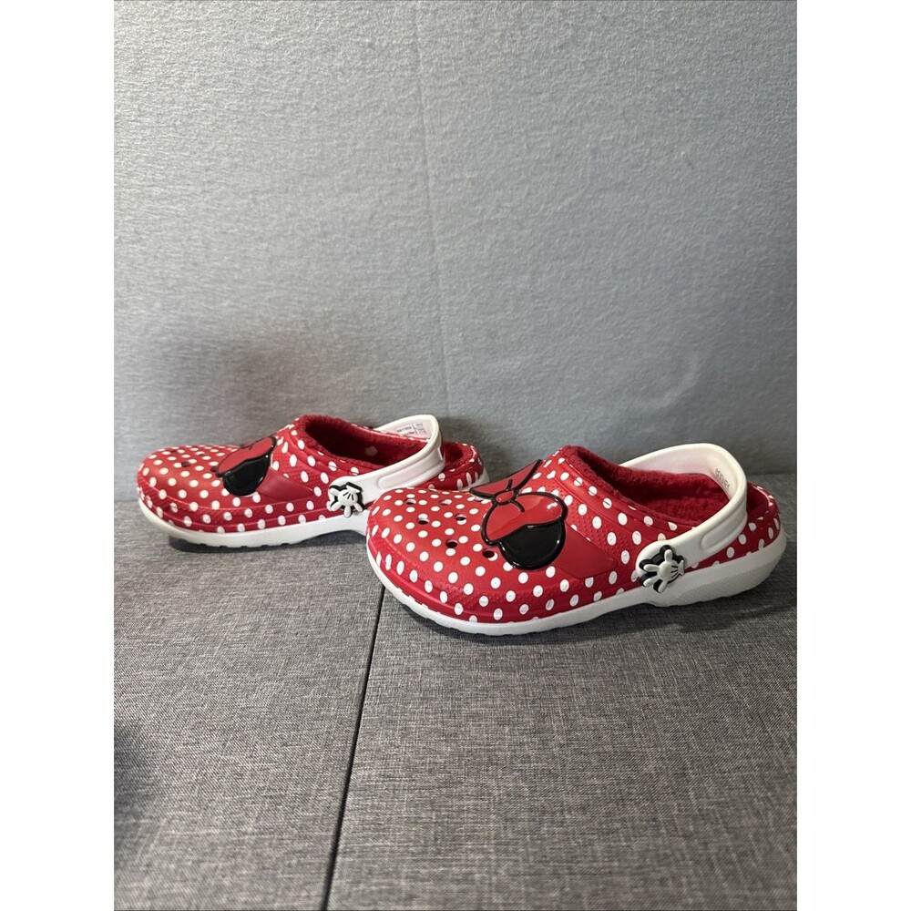 Crocs Classic Disney Minnie Mouse Fleece Lined Clogs Kids J3 - Picture 4 of 10